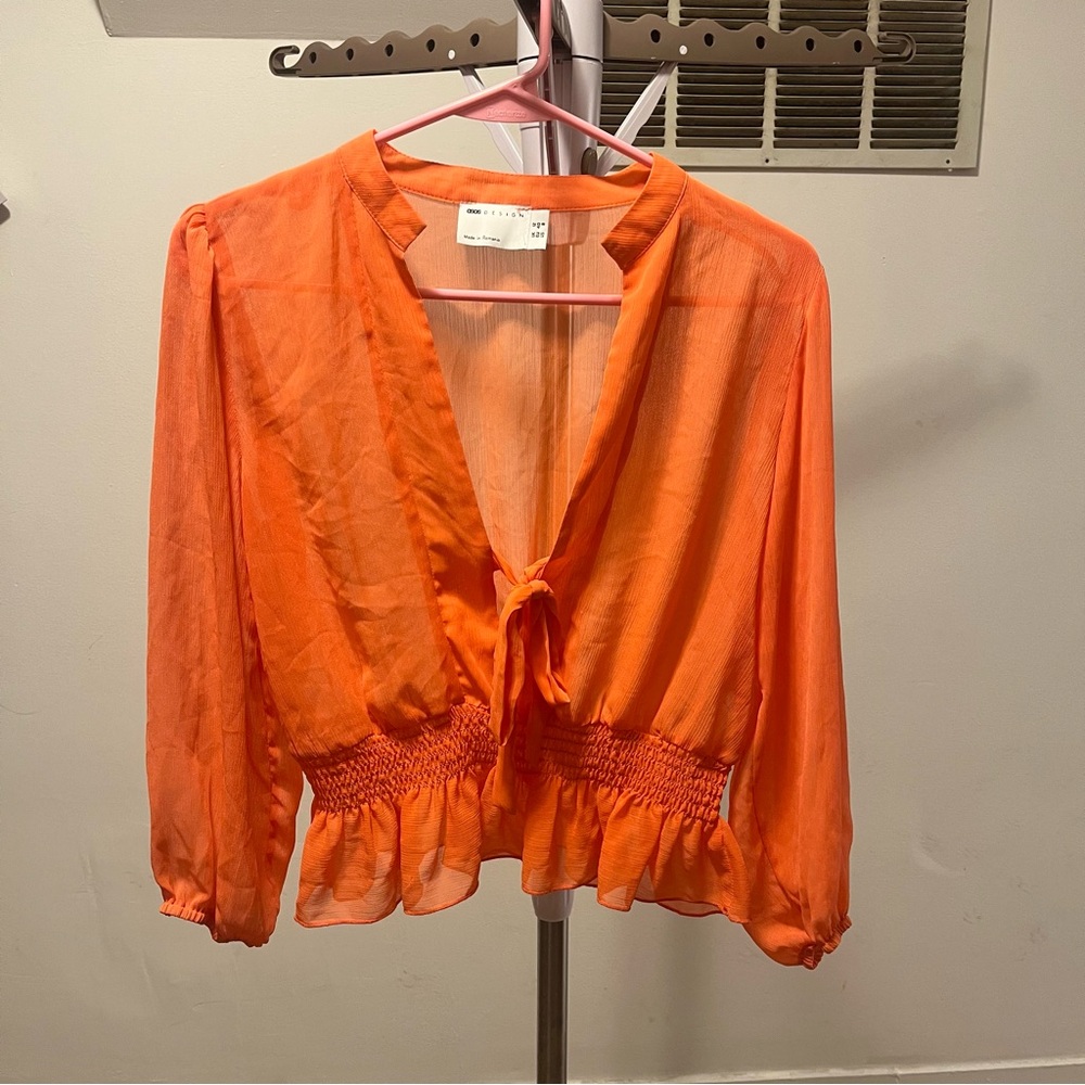 NWOT ASOS Coral Sheer Top size 8